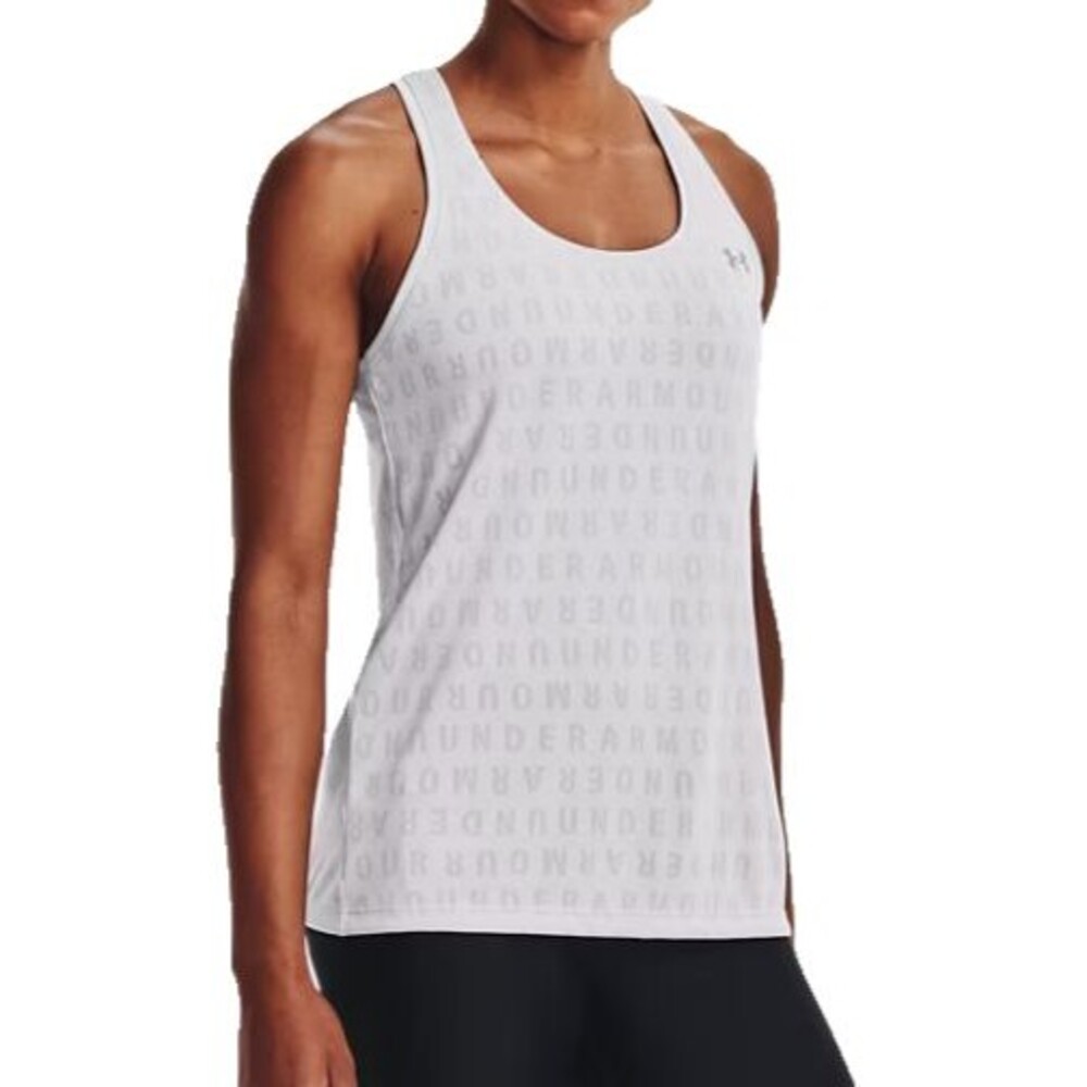 Under Armour Women's UA Velocity Wordmark Jacquard Tank Plus Size 3X Halo Gray